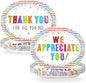 50Pcs Thank You Oval Paper Plates 10" x 12" Large We Appreciate You Paper Platters Teacher Appreciate Dessert Plates for Valentine’s Day Volunteer Employee Teacher Doctor Appreciation Party Decor