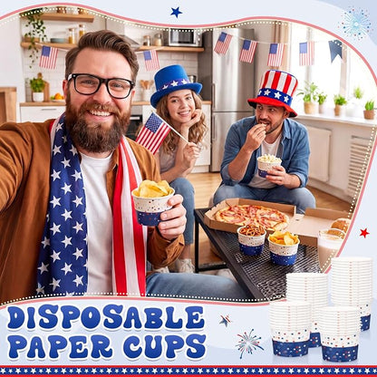 Potchen 50 Pcs 4th of July Paper Bowls, 9 Oz Disposable Cups - Image 5