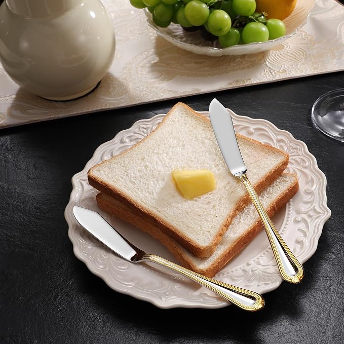 Premium Pearl Edge 4-Piece 6.9-Inch Butter Knife Set | 18/10 Stainless Steel - Image 4