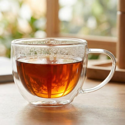 Double Wall Glass Coffee Mugs Set of 2, 6.76 oz Clear Insulated Cups - Image 8