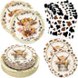 180PCS Highland Cow Paper Plates and Napkins Party Supplies Serve 60 | Brown by Osonm