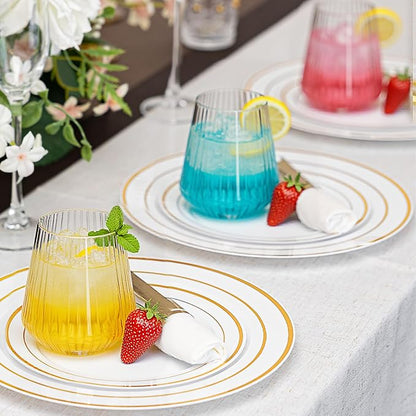 N9R 40PCS Plastic Wine Glasses Disposable, 14 oz Cocktail & Spritz Glasses | - Image 4