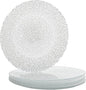 Vikko Salad Plate, Set of 6 Glass Plates, Dessert, Salad, Appetizer Plate, Elegant Textured Glass Design, Stackable 8.5 Inch Plates, Dishwasher Safe