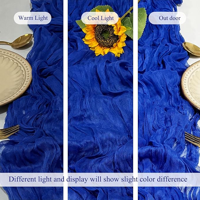 6Pack Royal Blue Cheesecloth Table Runner 17x108 inch Sheer Table Runner | - Image 5