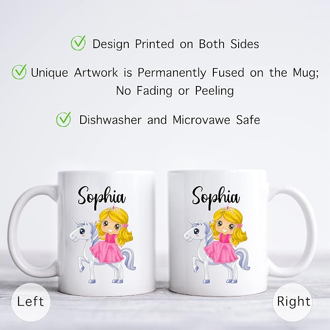 Personalized Mug for Kids, Girls | Customized Hot Chocolate, Coffee & Tea Cup | - Image 2