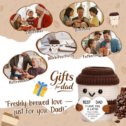 Positive Crochet Coffee Cup Dad Gift - Image 5