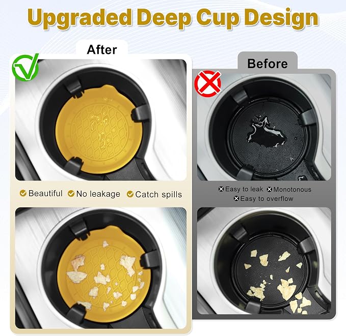 Car Cup Holder Coaster, Silicone Cup Holder Insert, Universal Non-Slip Cup - Image 2