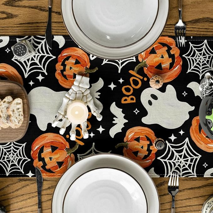 Artoid Mode 210 GSM Halloween Table Runner 13x48 Inch Home Party Decor | - Image 3