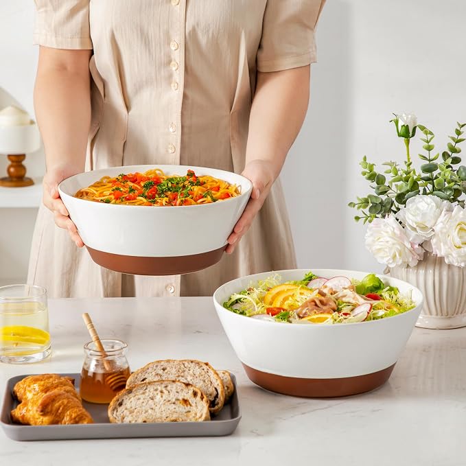 MALACASA Serving Bowls, 105oz Large Salad Bowls - Image 8
