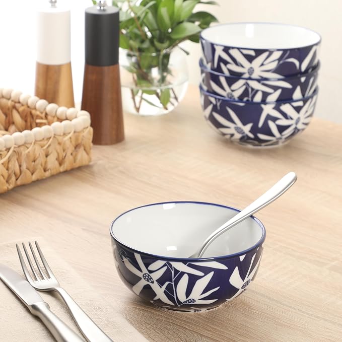 Gibson Home Ivory Estate 4-Piece Cereal Bowl Set, 5.5 Inch Round Stoneware Bowls - Image 5
