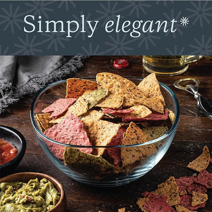 Serving Bowls, 63.5 Ounce Large Salad Bowls for Parties and Every Day, Beautiful Wavy Designed Serving Bowl for Entertaining, Elegant Big Bowl For Salads, Pasta, Fruit, Microwave and Dishwasher Safe