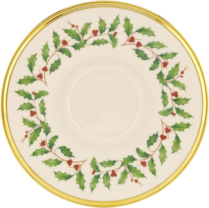 Lenox 146504040 Holiday Tea Saucer, Christmas Theme by Lenox