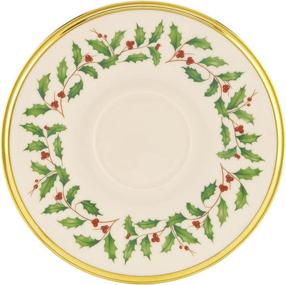 Lenox 146504040 Holiday Tea Saucer, Christmas Theme by Lenox