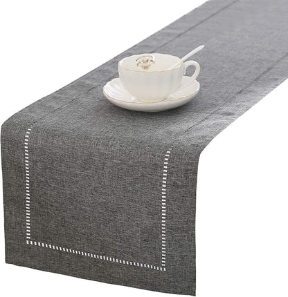 Tosewever Decorative Linen Table Runner Farmhouse Style Tabletop Collection 14 by Tosewever