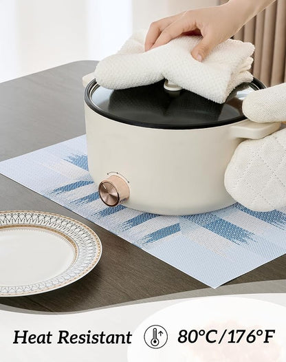 Leetaltree Geometric Print Blue Placemats Set of 12 - Image 3