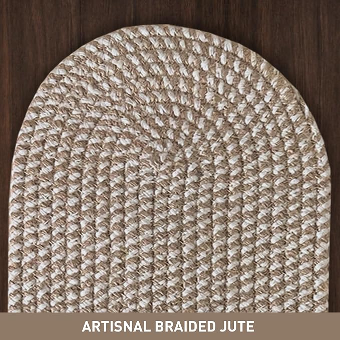 Oval Jute & Cotton Woven Braided Table Runner, Size -8 x 24 Inches, Color - Image 4