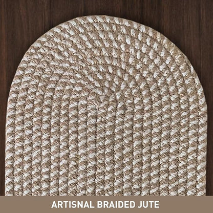 Oval Jute & Cotton Woven Braided Table Runner, Size -8 x 24 Inches, Color - Image 4