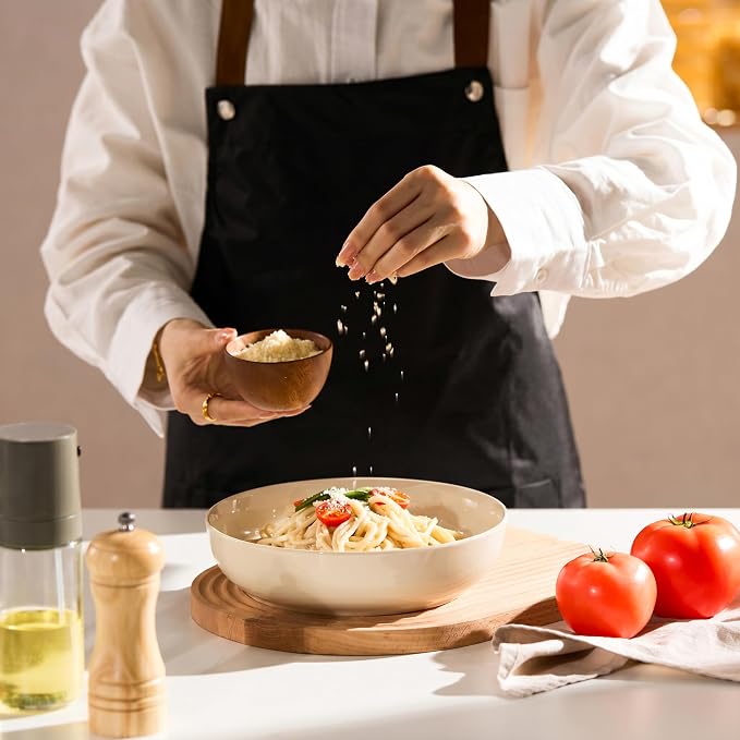 KooK Porcelain Pasta Bowl Set, For Soups and Salads, Serving Bowls, Large - Image 3