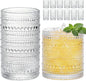 Moretoes Vintage Hobnail Drinking Glasses Set of 12 | 15 Oz Highball Glasses & by Moretoes