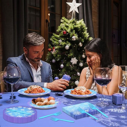 96 Pieces Snowflake Winter Party Supplies Set - Image 7