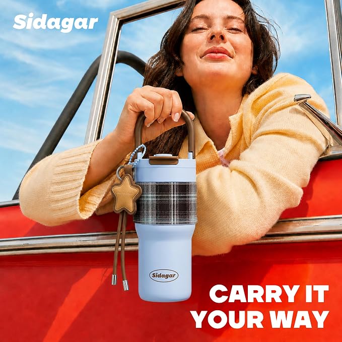 25oz Insulated Tumbler Ceramic Stainless Steel Water Bottle, Leak Proof - Image 4