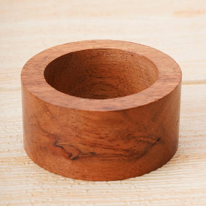 Acacia Wood Napkin Rings Set of 12 – Handmade Round Rustic Wooden Napkin Holders - Image 5