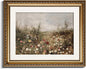 InSimSea Gold Picture Framed Wall Art, Living Room Classical Wildflower Field Meadow Flowers Canvas Print Wall Decor, Vintage Landscape Home Farmhouse Decor, Antique Paintings with Frame 13x16inch