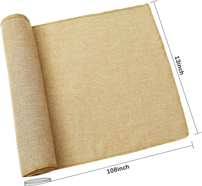 2 Pieces Burlap Table Runners 13x108 Inch Rustic Boho Table Runner | Farmhouse - Image 7
