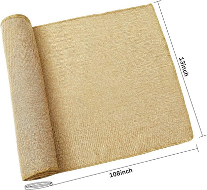 2 Pieces Burlap Table Runners 13x108 Inch Rustic Boho Table Runner | Farmhouse - Image 7