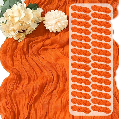 30 Pack Orange Cheesecloth Table Runner 17 x 108 inch Cheese Cloth Table by Yorcari