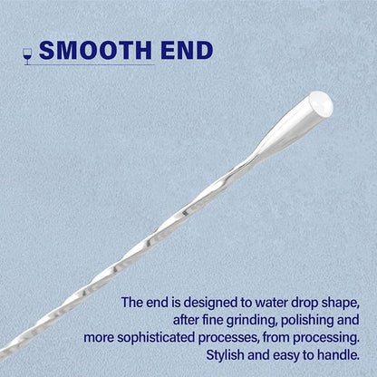Bar Spoon Cocktail Mixing Stirrers, 12” Long Handle, Long Drink Spoons - Image 5