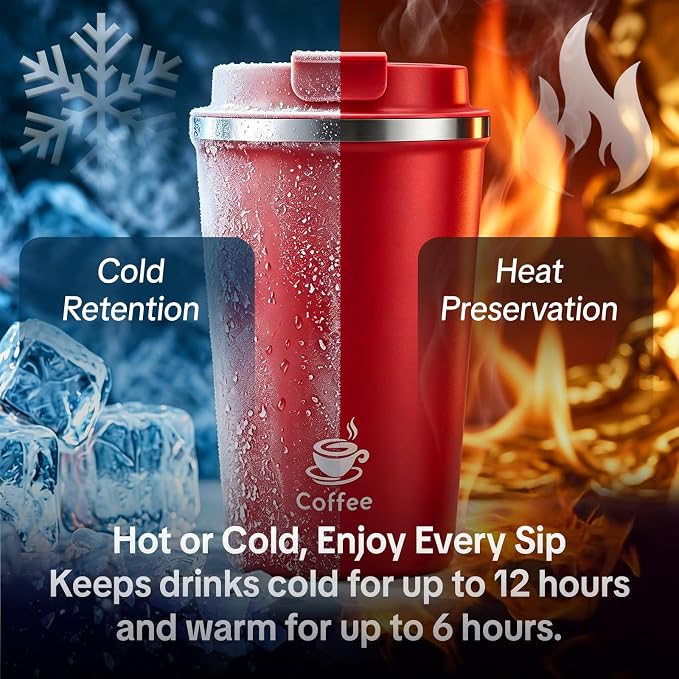 17oz Travel Coffee Mug, Leakproof Vacuum Coffee Cup Insulated Tumbler | 304 - Image 4