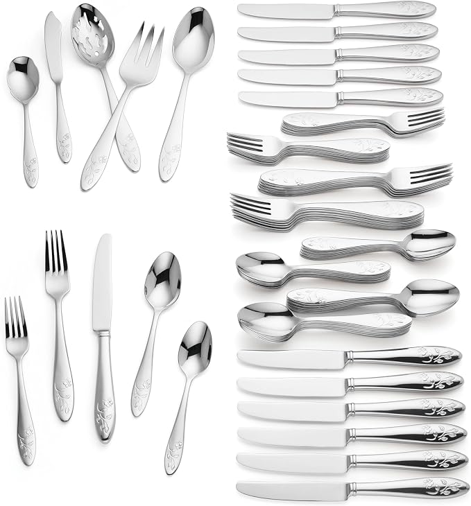 Lenox Butterfly Meadow 65-Piece 18/10 Stainless Steel Silverware Set - Image 2