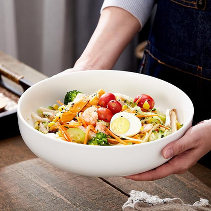 10'' Large Serving Bowl, 2.8 Quart Big Salad Pasta Bowl, Porcelain Fruit Bowl - Image 2