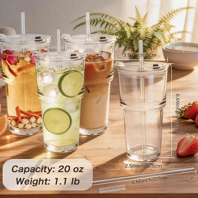 Clear Iced Coffee Cups with Lids - Image 2