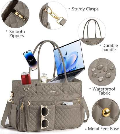 Bagstellar Teacher Tote Bag for Women, 15.6" Laptop Work Tote Computer Bag | - Image 7