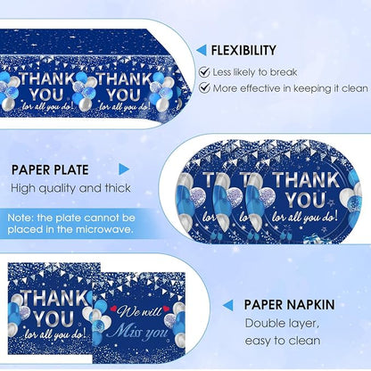 41Pcs Blue Silver Thank You Decorations Thank You - Image 3
