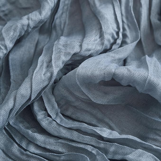 Asee'm 12pcs Dusty Blue Cheesecloth Table Runner Summer 10FT Gauze Rustic | - Image 5