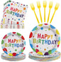 100 Pcs Disposable Birthday Party Tableware Set by Unknown