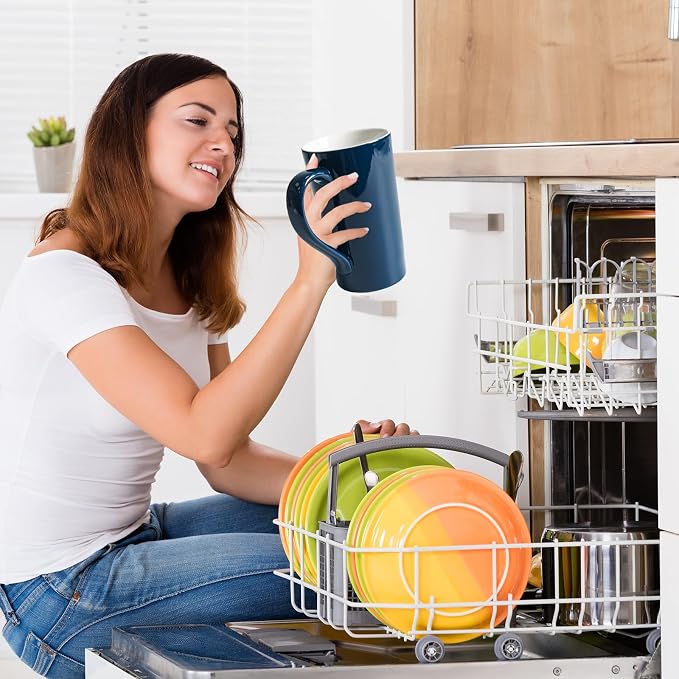 20 OZ Simple Pure Pink Blue Mug Plain Large Tall Ceramic Milk Tea Coffee Mug - Image 7