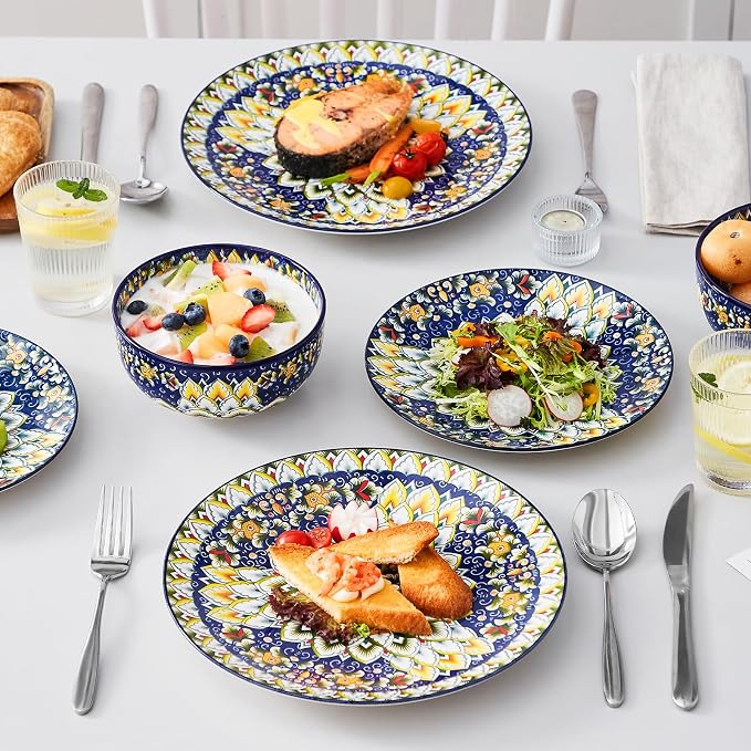 vancasso 12 Pieces Dinnerware Sets, Porcelain Dishes Set - Image 9