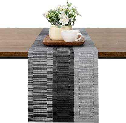 Table Runner 71 Inches Long, Vinyl Woven Farmhouse Table Runners | Washable by Chitomars