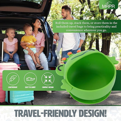 MRPR Hop & Snack Silicone Frog Bowl – Silicone Suction Bowl for Toddlers – BPA-Free, Microwave & Dishwasher Safe – Spill-Resistant, Travel-Friendly