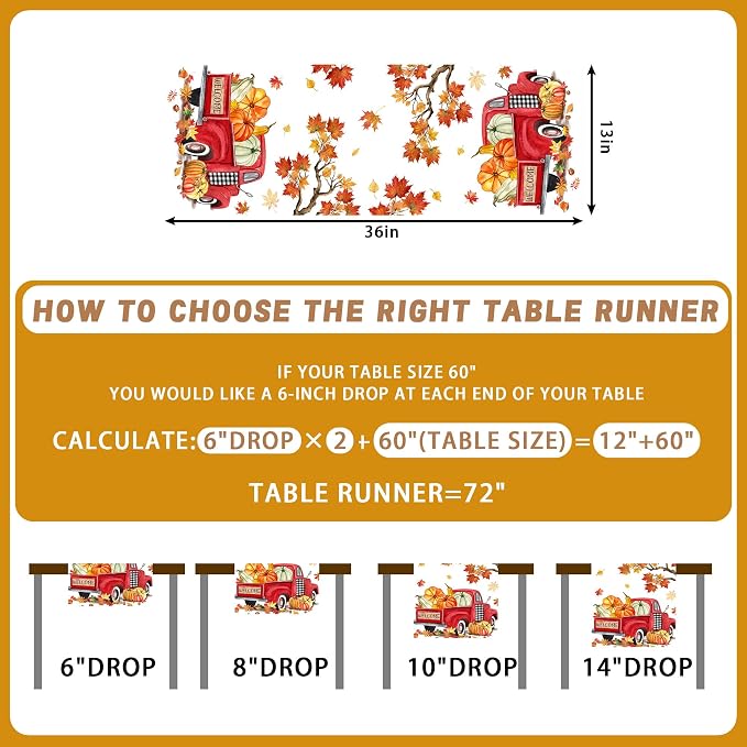 Bonsai Tree Fall Table Runner 36, Small Runner - Image 2