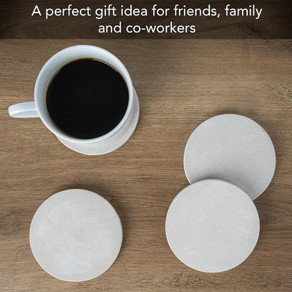 Thirstystone Round Natural Sandstone Coaster 4 Pack | 4" Diameter, Protective - Image 5