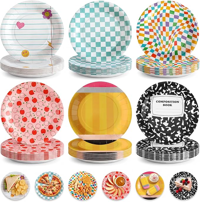Havawish 48 Pcs Back to School Paper Plate 7 In/9 In First Day of School Theme by Havawish