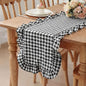 HunnmingRe 1 Pc Gingham Table Runner White and Black, 72 X 13.8 Inch | Cotton by HunnmingRe