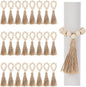24 Pcs Wood Bead Napkin Rings by Unknown