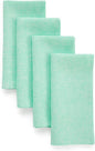 Solino Home Linen Cloth Napkins Set of 4-100% Pure Linen Chambray Aqua Dinner Napkins 20 x 20 Inch for Winter, Spring, Easter - Athena, Handcrafted and Machine Washable