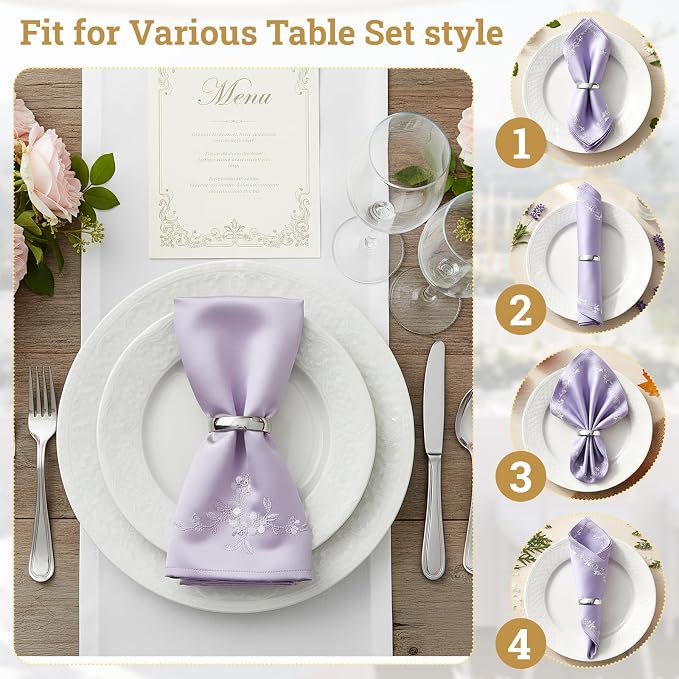 Suream Set of 12 Napkin Holders Buckles, Metal Napkin Rings - Image 4